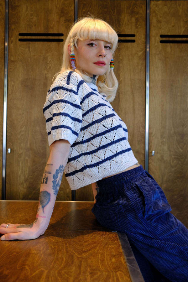 Striped Etnik Crop Top - snugbrandwear