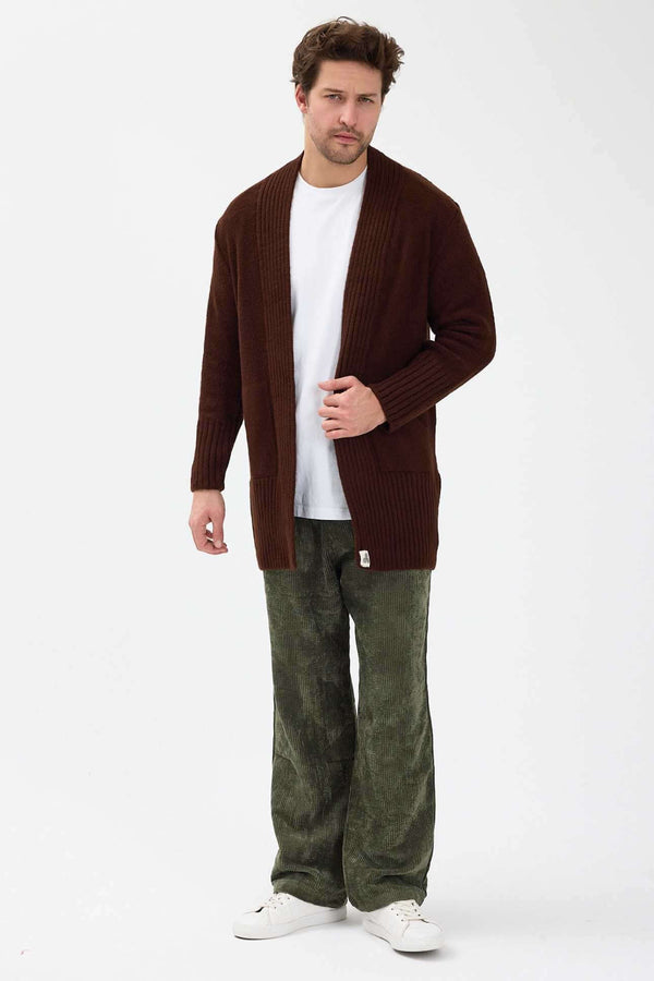 Roasted Triko Cardigan Hırka - Erkek