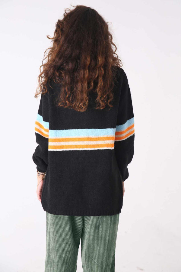 Night Striped Triko Hırka - Kadın - snugbrandwear