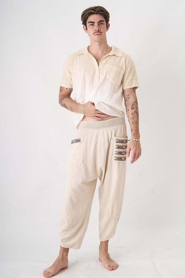 Sand Baggy Etnik Pantolon - Erkek