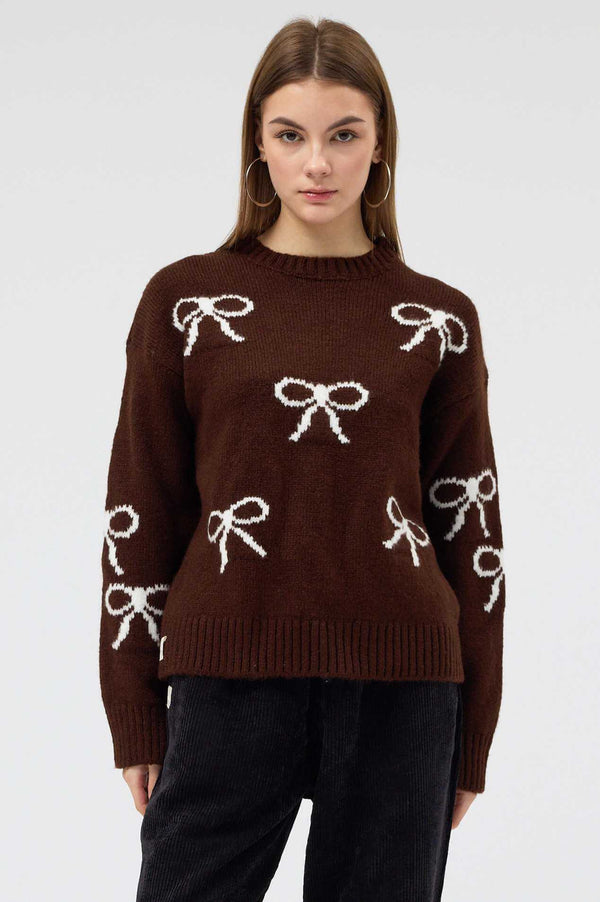 snug brandwear kahverengi Kış yıl başı Özel triko hırka standart beden oversize kesim