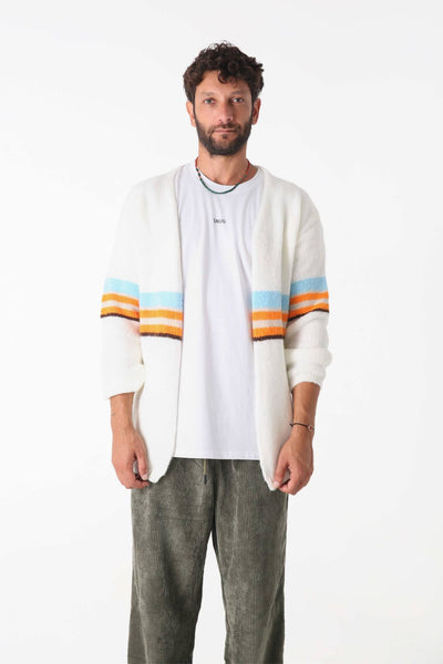 Snow Striped Triko Hırka - Erkek