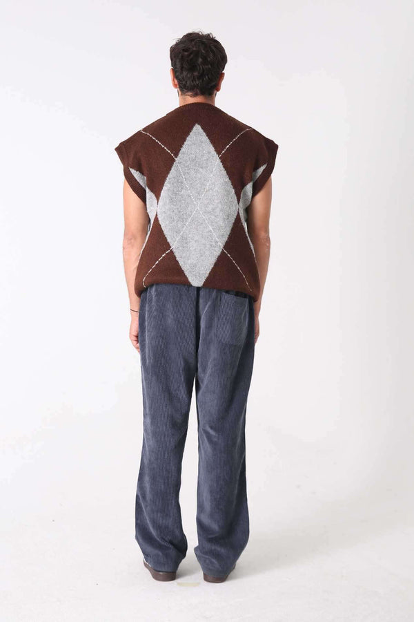 Lacivert kadife Baggy Pantolon - Erkek - snugbrandwear