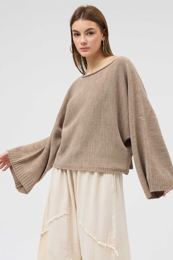 Snug brandwear Bej krem pamuk sweatshirt crop top 