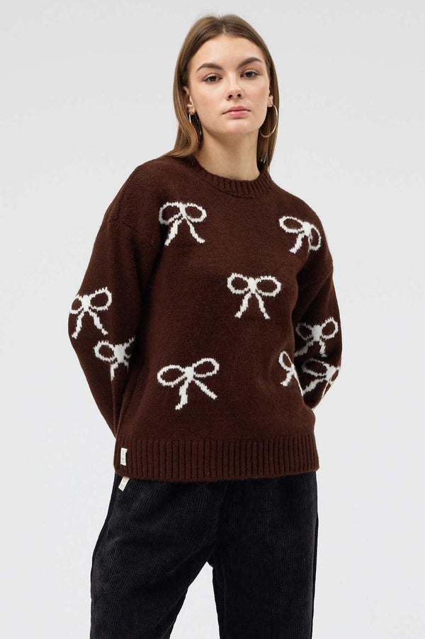 snug brandwear kahverengi Kış yıl başı Özel triko hırka standart beden oversize kesim