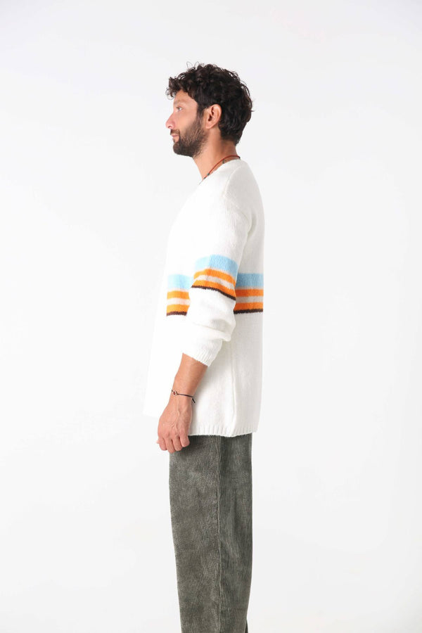 Snow Striped Triko Hırka - Erkek