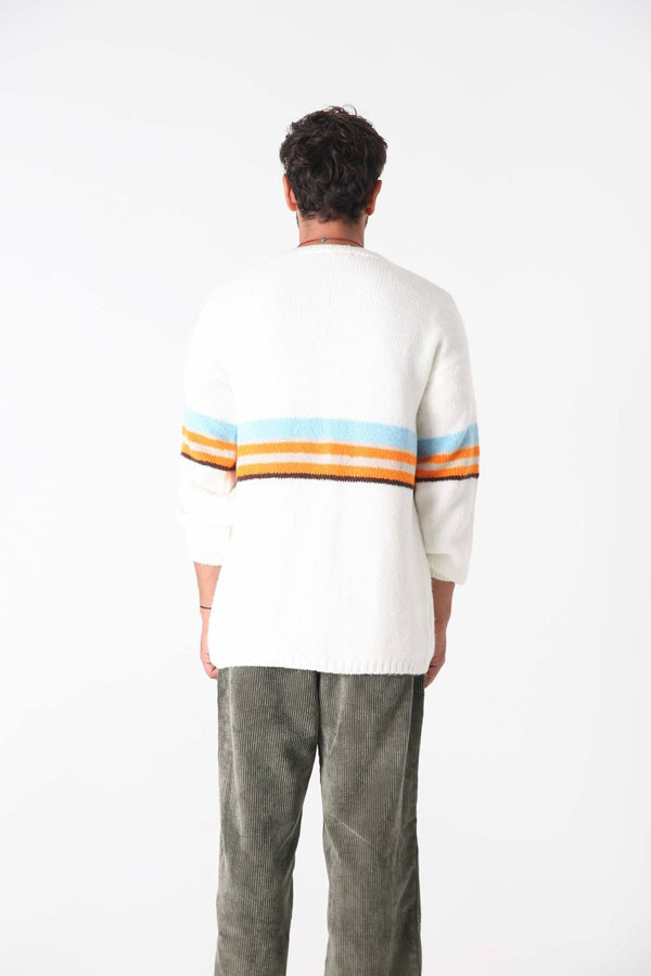 Snow Striped Triko Hırka - Erkek