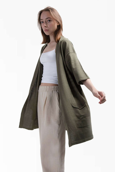 Forest Fine-Knitted Kimono