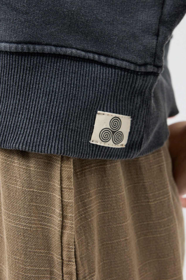 Snug brandwear antrasit yıkamalı 100% pamuk crop kış için uygun