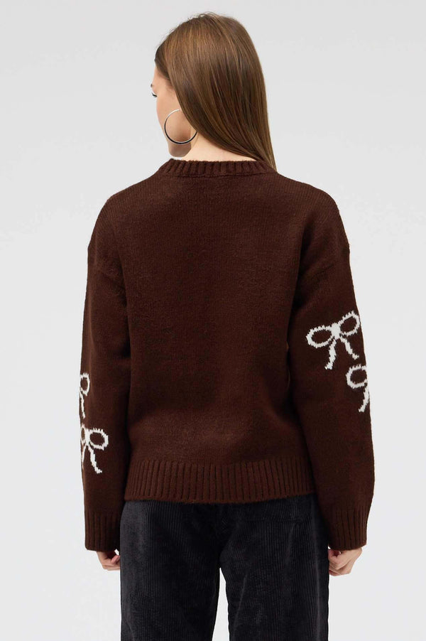 snug brandwear kahverengi Kış yıl başı Özel triko hırka standart beden oversize kesim