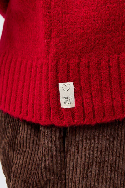 snug brandwear kırmızı Kış yıl başı Özel triko hırka standart beden oversize kesim