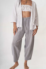 Gri Düz Paça Pantolon - Kadın