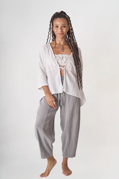 Beyaz Keten Hırka -  (Ön satış)