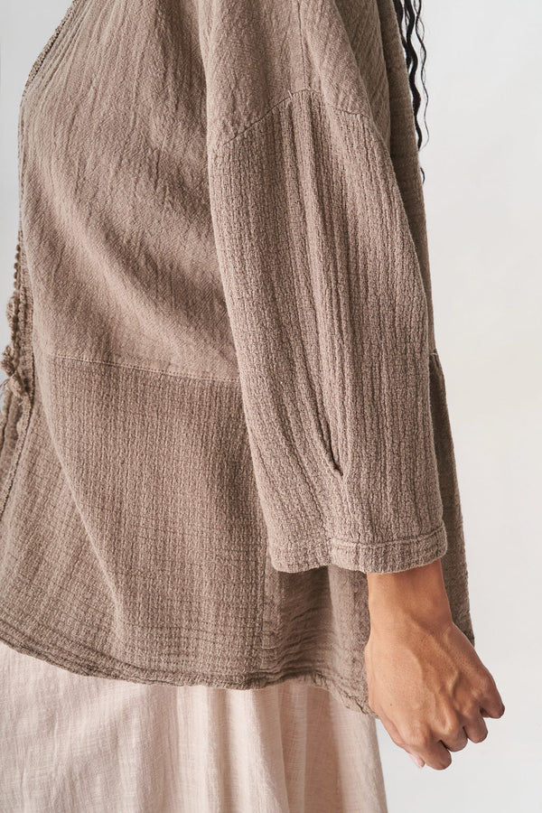 Kahverengi Keten Hırka - ( Ön satış )