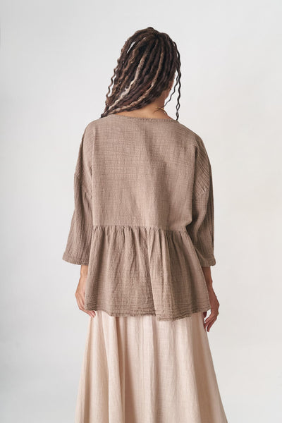 Kahverengi Keten Hırka - ( Ön satış )