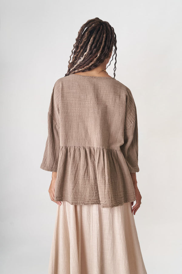 Kahverengi Keten Hırka - ( Ön satış )