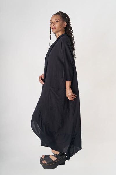 Siyah Pamuklu Uzun Night Hırka - ( Ön satış )