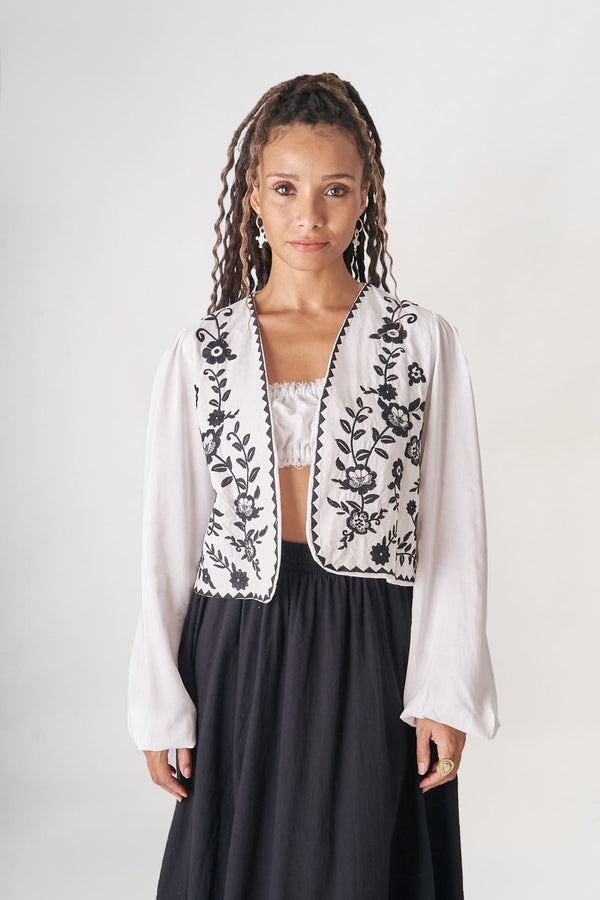 Balon Kollu Keten Yelek Gömlek (Ön Satış)