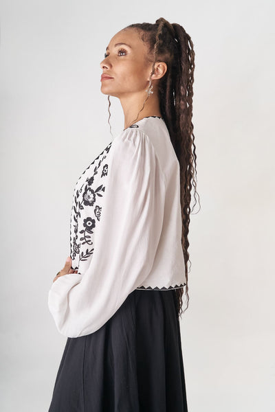 Balon Kollu Keten Yelek Gömlek (Ön Satış)