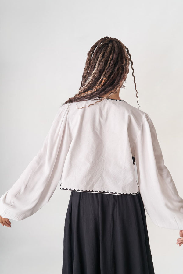 Balon Kollu Keten Yelek Gömlek (Ön Satış)