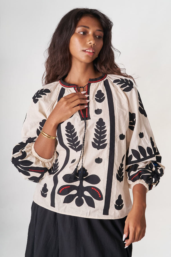Tribal Çiçek Desenli Yelek Gömlek – Ön Satış