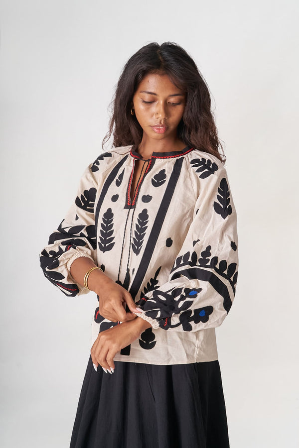 Tribal Çiçek Desenli Yelek Gömlek – Ön Satış