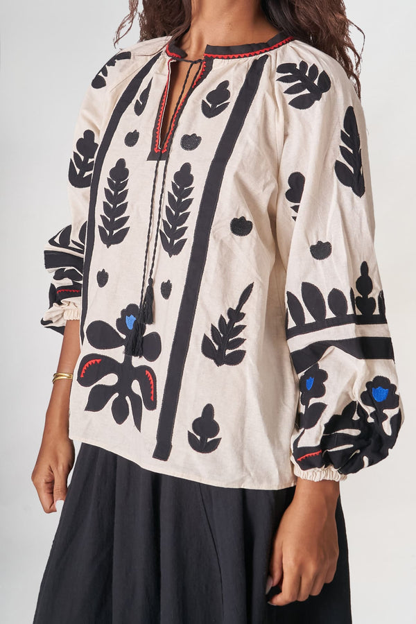 Tribal Çiçek Desenli Yelek Gömlek – Ön Satış