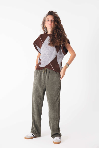 Fawn Desenli Triko Süveter - snugbrandwear