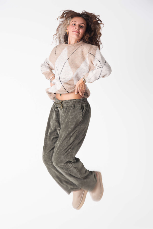 Forest Kadife Baggy Pantolon - Kadın - snugbrandwear