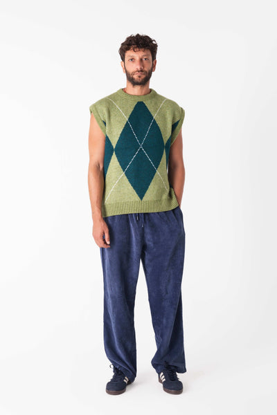 Navy kadife Baggy Pantolon - Erkek - snugbrandwear