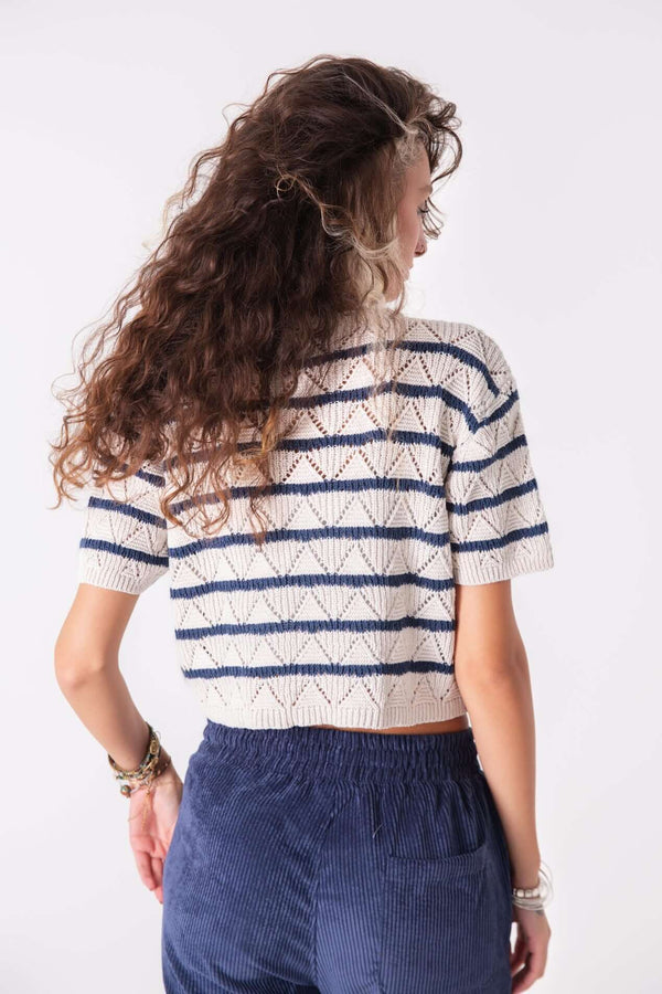 Striped Etnik Crop Top - snugbrandwear
