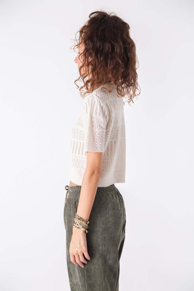 Etnik Örme Pamuk Crop - snugbrandwear