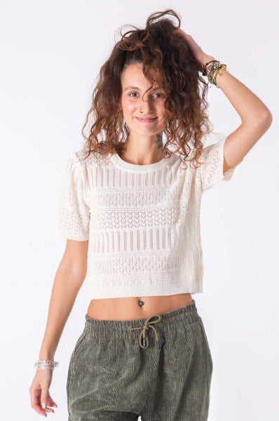 Etnik Örme Pamuk Crop - snugbrandwear