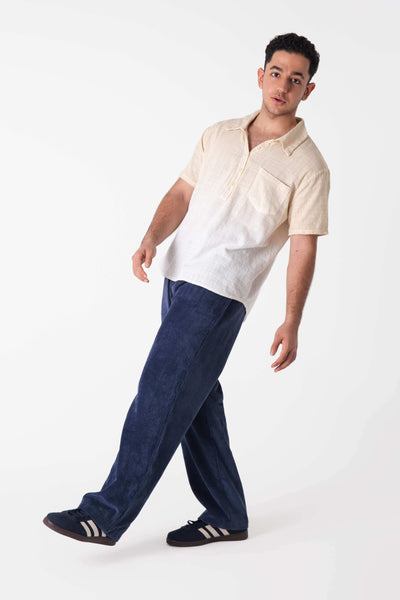 Navy kadife Baggy Pantolon - Erkek - snugbrandwear