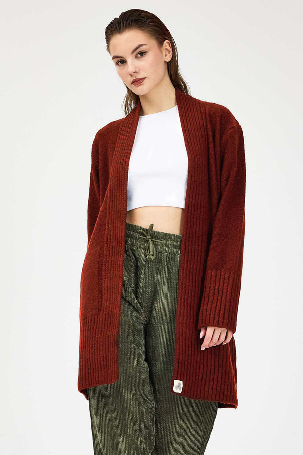 Merah Triko Cardigan Hırka - Kadın