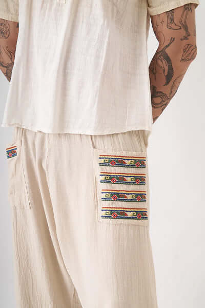Sand Baggy Etnik Pantolon - Erkek