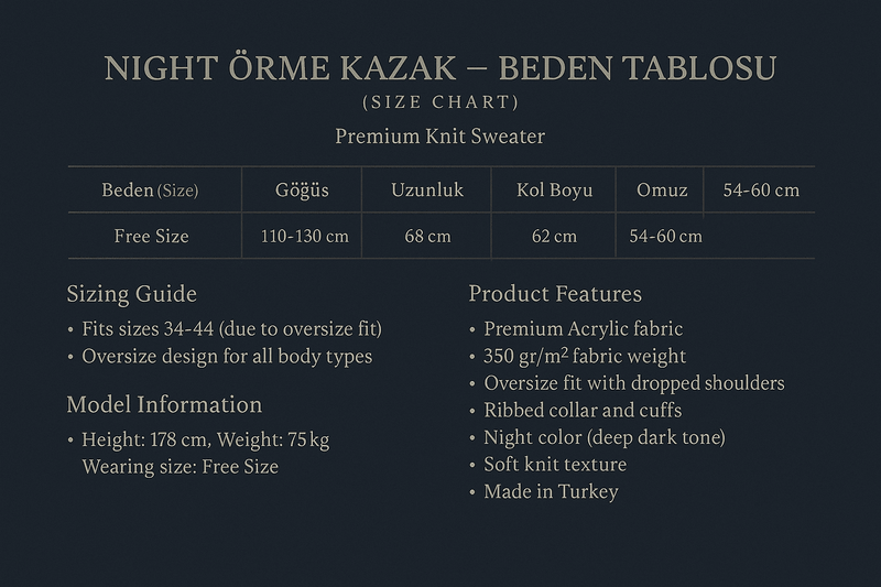 Beden Tablosu