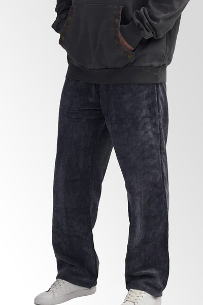 Lacivert kadife Baggy Pantolon - Erkek