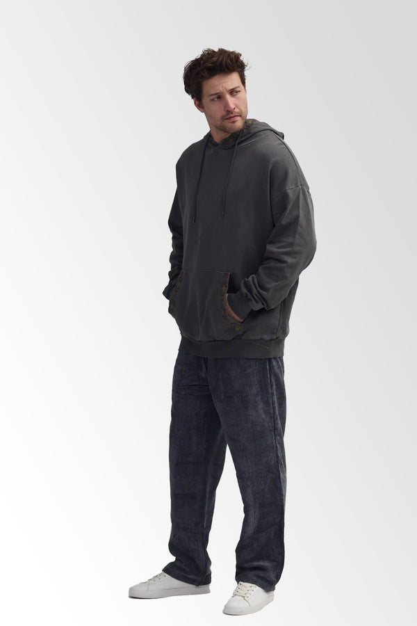 Antrasit kadife Baggy Pantolon - Erkek