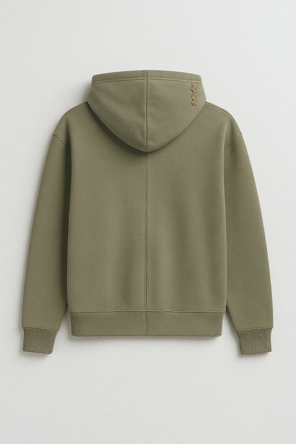 Sage Kapşonlu Nakışlı Sweatshirt
