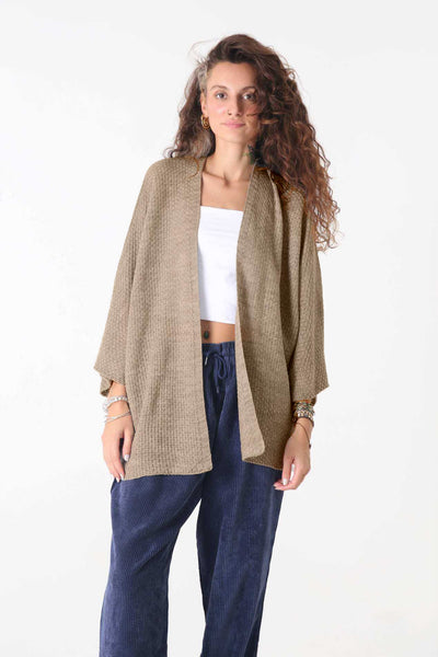 Cream triko Hırka - Kadın