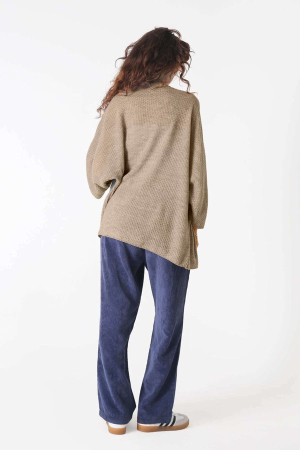 Cream triko Hırka - Kadın