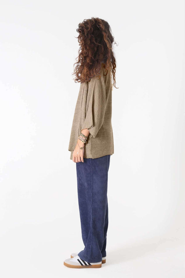 Cream triko Hırka - Kadın