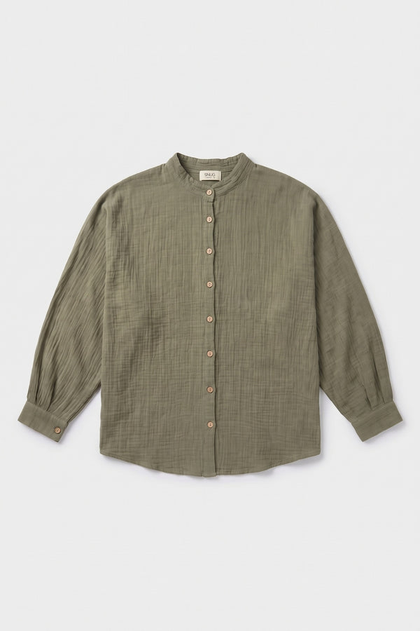 Olive Drift Oversize Gömlek - Kadın — ürün görünümü