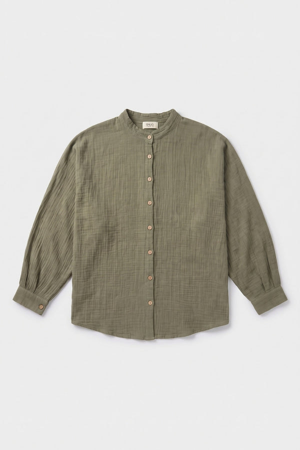 Olive Drift Oversize Gömlek - Erkek — ürün görünümü