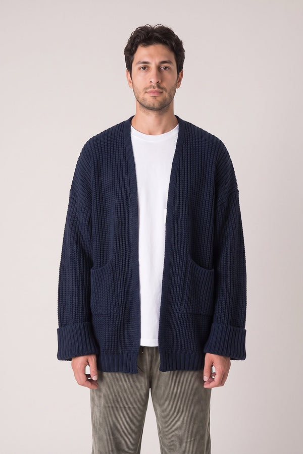 Blue Hour Cepli Oversize Triko Hırka - Erkek — ön görünüm