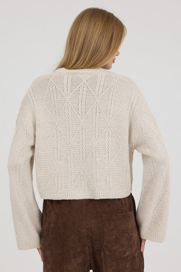 Vanilla Knot Kısa Triko Hırka - Kadın — 3