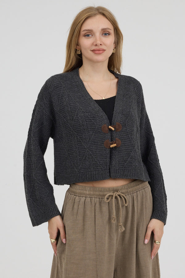 Smoky Knot Kısa Triko Hırka - Kadın — 1