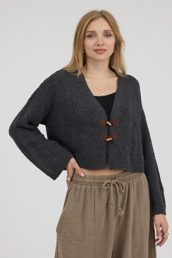 Smoky Knot Kısa Triko Hırka - Kadın — 2