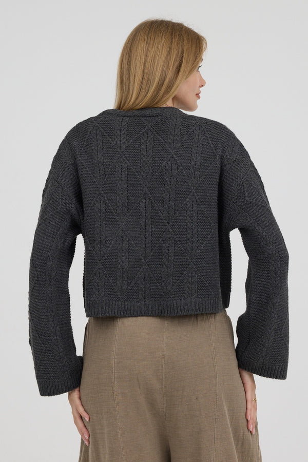 Smoky Knot Kısa Triko Hırka - Kadın — 3